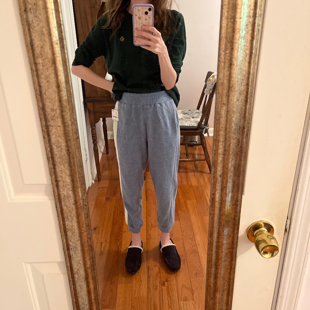 MOVING SALE Intimately Free People Monday Fleece Joggers in Denim Combo